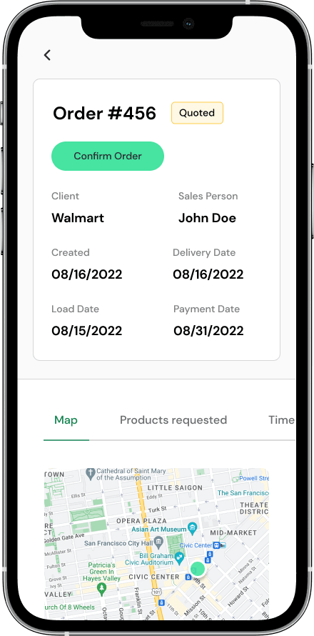 Quote and confirm orders on the fly